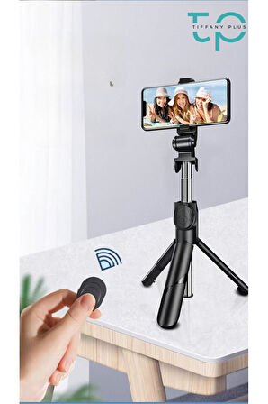 Selfie Çubuğu Tripod Siyah Kumandalı Bluetoothlu TP-1019