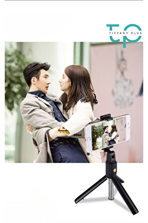 Selfie Çubuğu Tripod Siyah Sabit Bluetoothlu Tp-1020