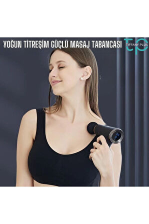 Masaj Tabancası Sporcu Masaj Aleti 4mm 4 Farklı Başlıklı Şarjlı Profesyonel Masaj Aleti TP-1027