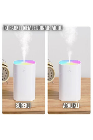 Hava Nemlendirici 400mL Taşınabilir Ultrasonik Hava Nemlendirici Aroma Difüzörü H2o TP-1034