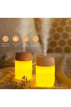Hava Nemlendirici Usb 330ml Ultrasonik Hava Nemlendirici Aroma Difüzörü H2o Tp-1004