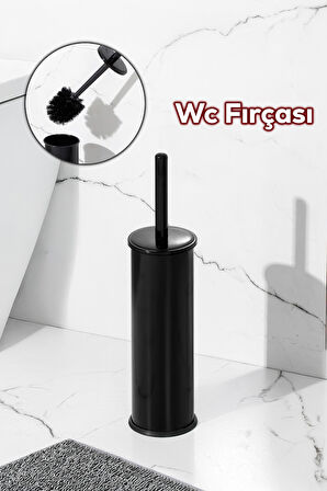 Porsima 831S Siyah Metal Tuvalet Wc Fırçası - Metal Fırçalık Siyah
