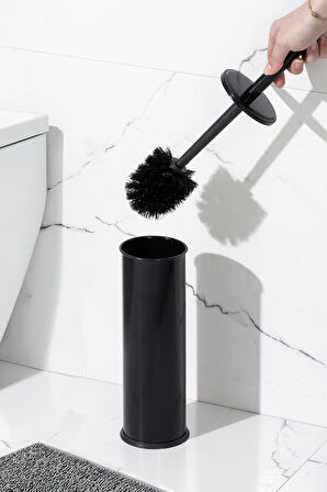 Porsima 831S Siyah Metal Tuvalet Wc Fırçası - Metal Fırçalık Siyah