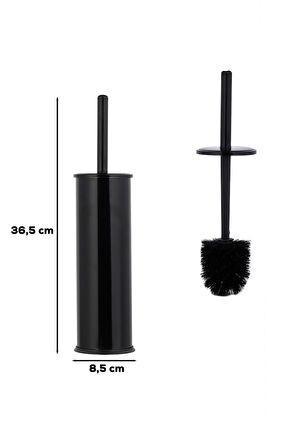 Porsima 831S Siyah Metal Tuvalet Wc Fırçası - Metal Fırçalık Siyah
