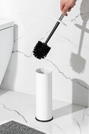 Porsima 831b Paslanmaz Metal Tuvalet Wc Fırçası Beyaz