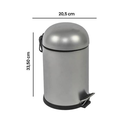 Evidea Bath Bon Çöp Kovası - Gri - 5 lt