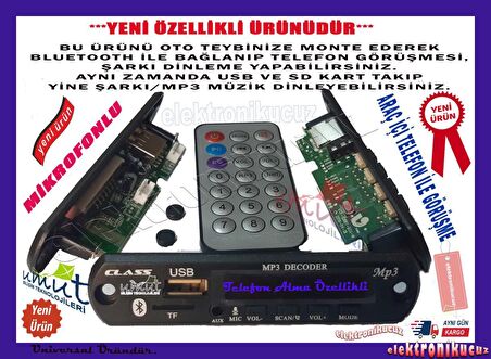 Class USB-123 USB-SD-Bluetooth AUX Çevirici Kumandalı