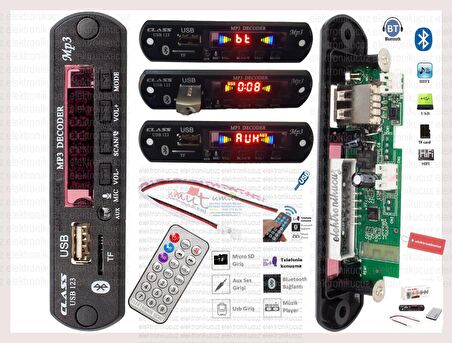 EU 01 Class USB123 HIYE HY3500 Araç Aux Bluetooth Çevirici Kit 12v Mikrofon Ve Konuşma Özellikli