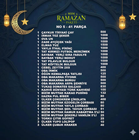 MSM Lux Ramazan Paketi KOLİSİ 41 Parça Çocuklar İçin Çikolata Setli No5