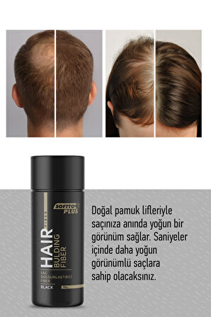 Saç Dolgunlaştırıcı Anında Dolgunluk Sağlayan Siyah Renk Fiber 50 gr.