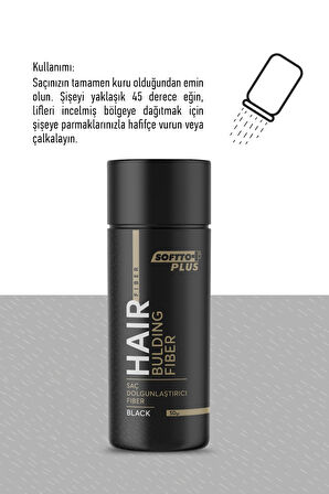 Saç Dolgunlaştırıcı Anında Dolgunluk Sağlayan Siyah Renk Fiber 50 gr.