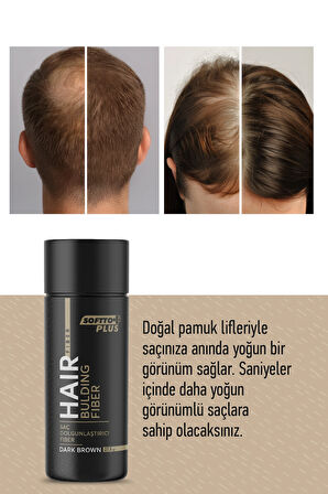 Saç Dolgunlaştırıcı Anında Dolgunluk Sağlayan Koyu Kahverengi Fiber 27.5 gr.
