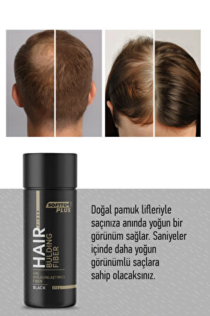 Saç Dolgunlaştırıcı Anında Dolgunluk Sağlayan Siyah Renk Fiber 27.5 gr.