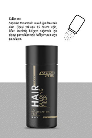 Saç Dolgunlaştırıcı Anında Dolgunluk Sağlayan Siyah Renk Fiber 27.5 gr.