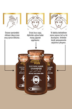 Brown Hair Doğal Görünümlü Saç Siyahlaştırıcı Anında Etkili Şampuan Boya 25mlx10 adet