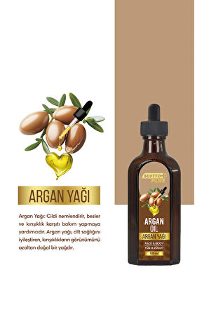 Argan Cilt Nemlendirme Etkili Yüz ve Vücut Yağı 100 ml