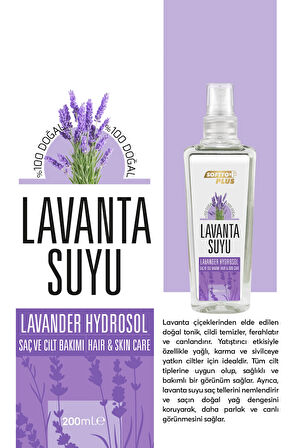  Cilt ve Saç için Kullanıma Uygun Yatıştırıcı ve Ferahlatıcı Lavanta Suyu 200 ml