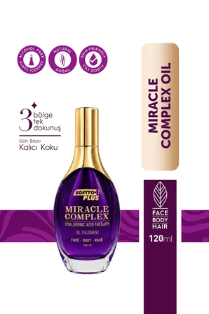 SOFTTO PLUS MIRACLE COMPLEX SAÇ&VÜCUT YAĞI 120 ML – VİTAMİN E VE BİTKİSEL ÖZLERLE CİLT & SAÇ BAKIM YAĞI