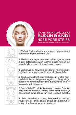 Kadınlar için Siyah Nokta ve Gözenek Temizleyici Burun Bandı 6 Adet