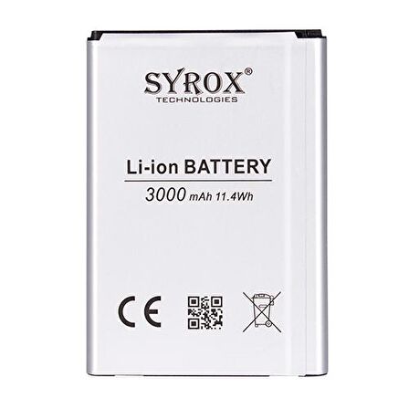 Syrox LG G3 / G3 Stylus Batarya 3000 mAh B170