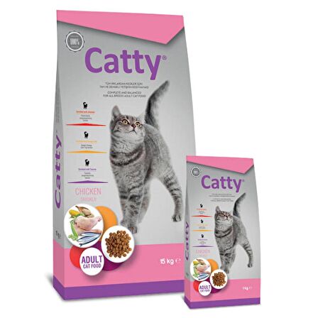 Catty Yetişkin Kedi Maması Tavuklu 1 kg