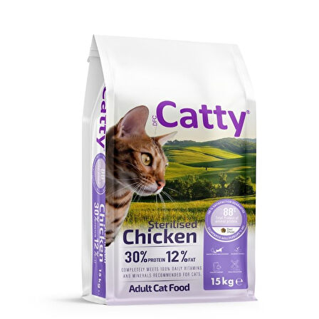 Catty Tavuklu Kısırlaştırılmış Yetişkin Kedi Maması 15 Kg