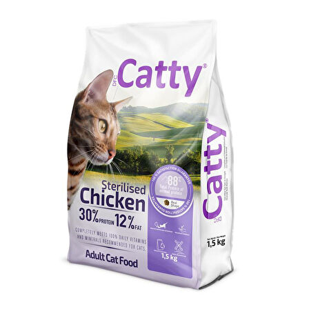 Catty Kısırlaştırılmış Kedi Maması Tavuklu 1,5 Kg