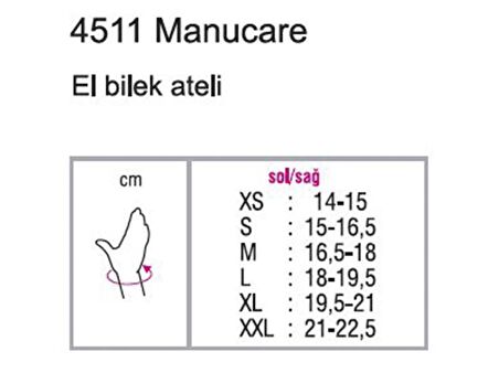 Orthocare 4511/MEDIUM SAĞ El Bilek Ateli Splinti Karpal Tünel Bilekliği