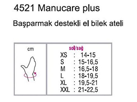 Orthocare 4521/MEDIUM SAĞ Başparmak Destekli El Bilek Ateli