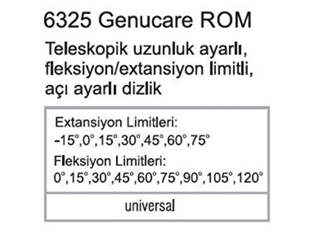 ORTHOCARE 6325 Genucare Rom Açı Ayarlı Dizlik Diz Ortezi