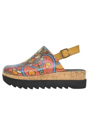 Kadın Vegan Deri Turuncu Kalın Taban Sandalet - India Tasarım