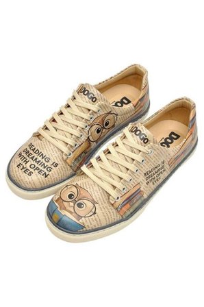 Kadın Vegan Deri Bej Sneakers - The Wise Owl Tasarım