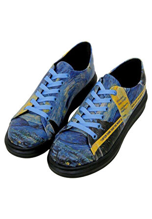 Dogo Vincent Van Gogh The Starry Night Lacivert Kadın Ayakkabı