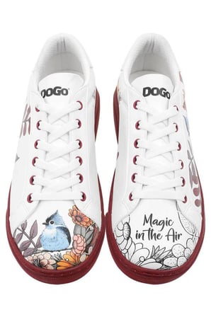 Kadın Vegan Deri Beyaz Sneakers - Magic In The Air Tasarım