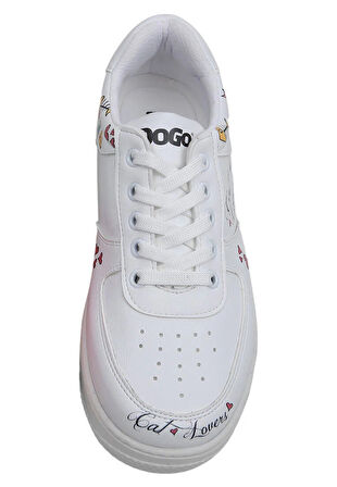 Dogo Cat Lovers Beyaz Kadın Sneaker