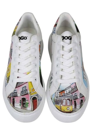 Kadın Vegan Deri Beyaz Sneakers - Lisboa Tasarım
