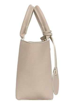 Kadın Vegan Deri Krem Tote Bag - Japanese Waves Tasarım