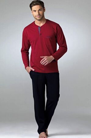 %100 Pamuk Erkek Uzun Kol Çeyizlik Kutulu Pijama Takım