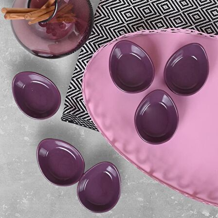 Keramika Fluffy Mor Yumurtalık 8 Cm 6 Adet