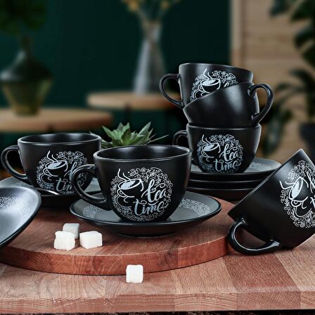 Keramika Vintage House Çay Fincan Takımı 12 Parça 6 Kişilik