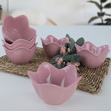Keramika Violet Zambak Çerezlik 12 Cm 6 Adet