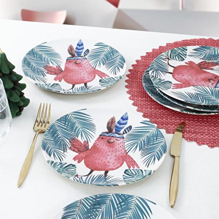 Keramika Owl Pasta Tabağı 21 Cm 6 Adet - 17718