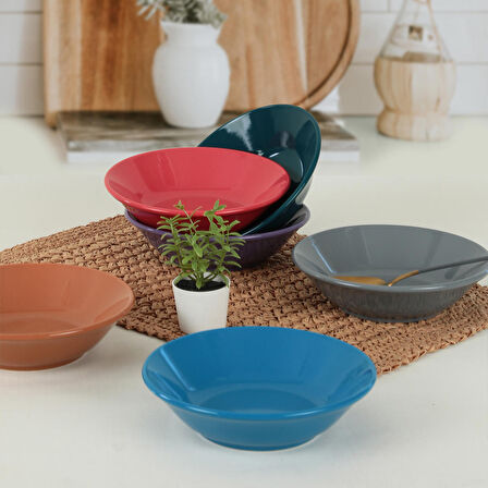 Keramika Mixed Hitit Yemek Tabağı 18 Cm 6 Adet - 406/620