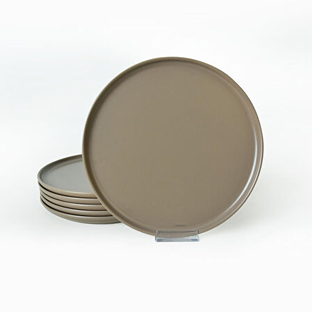 Keramika Mat Toprak Taupe Nordic Servis Tabağı 28 cm 6 Adet 977
