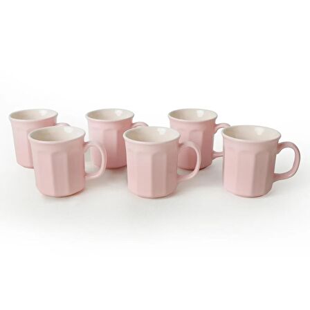 Keramika Açık Pembe/Krem Herakles Kupa 9 Cm 6 Adet 550/030