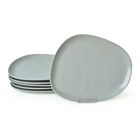 Keramika Mat Gri Tetra Servis Tabağı 30 Cm 6 Adet 995