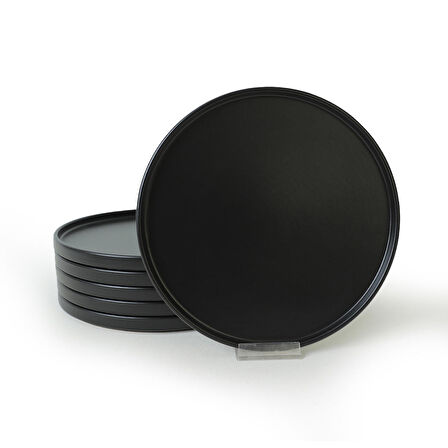 Keramika Mat Siyah Stackable Servis Tabağı 27 Cm 6 Adet 956