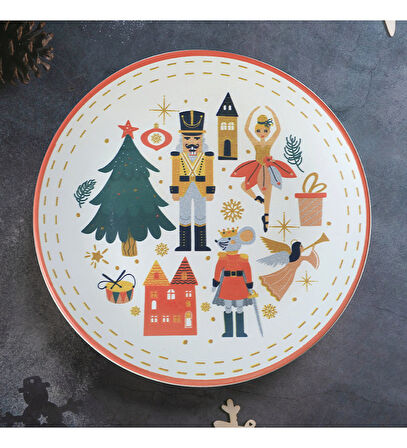 Keramika New Year Kurşun Asker Servis Tabağı 26 Cm 21653