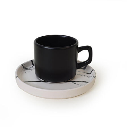 Keramika Mermer Stackable Çay Takımı 12 Parça 6 Kişilik 17951