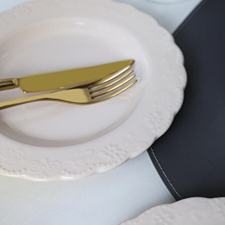 Keramika Krem Tango Pasta Tabağı 21 Cm 6 Adet 030
